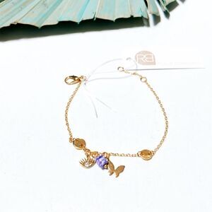 Dainty evil eye gold bracelet R510